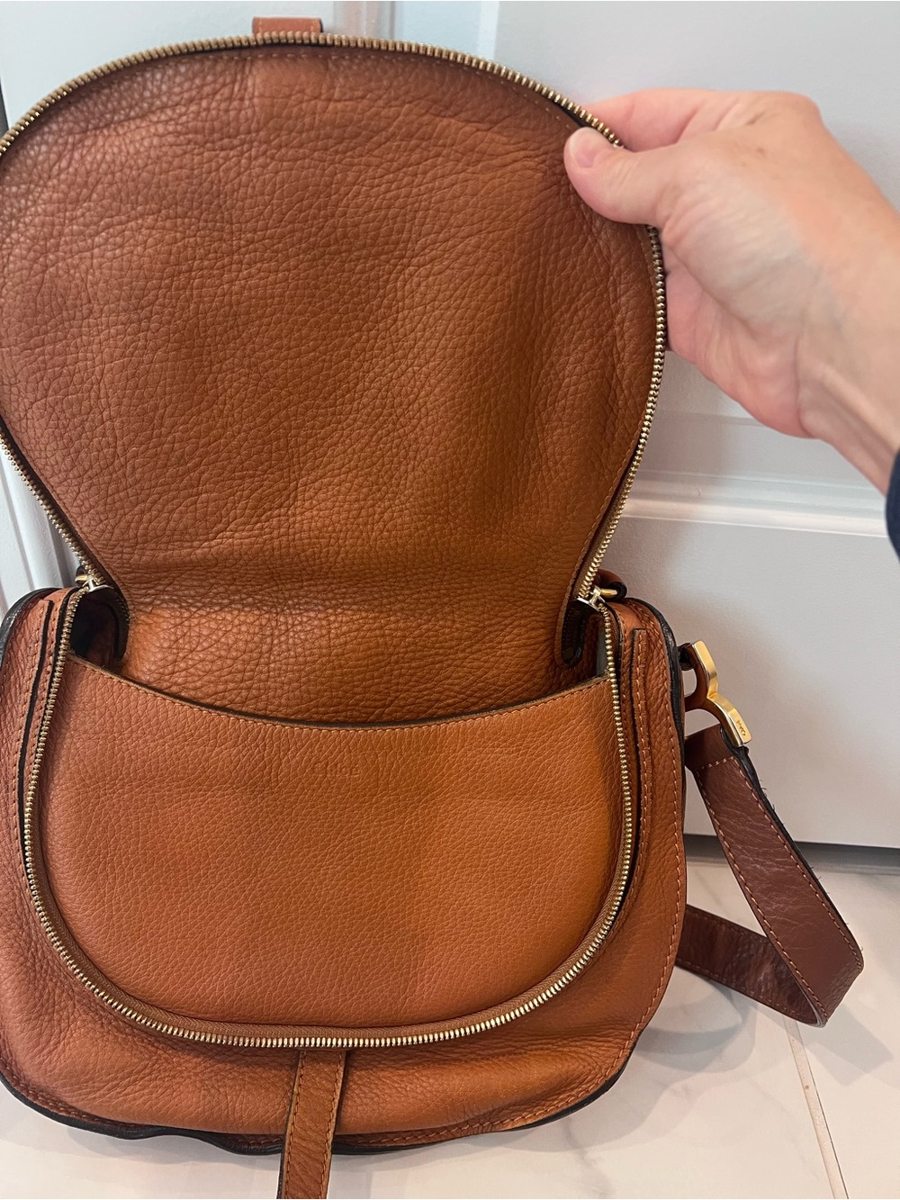 Chloe - Marcie Saddle Bag, Very Good Condition, leather and interior like new! - Picture 7 of 12